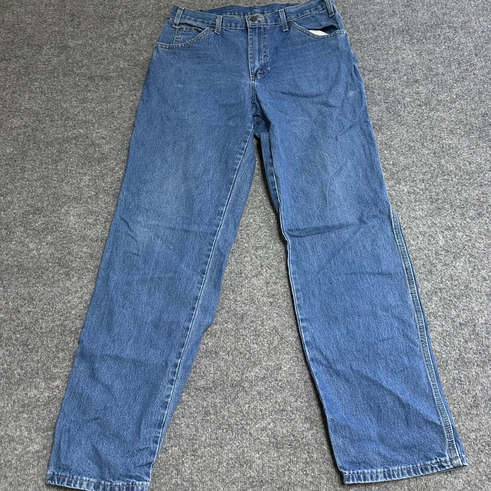 Dickies Carpenter Jeans Mens Size 33x32 Blue Denim Relaxed Fit Utility Workwear